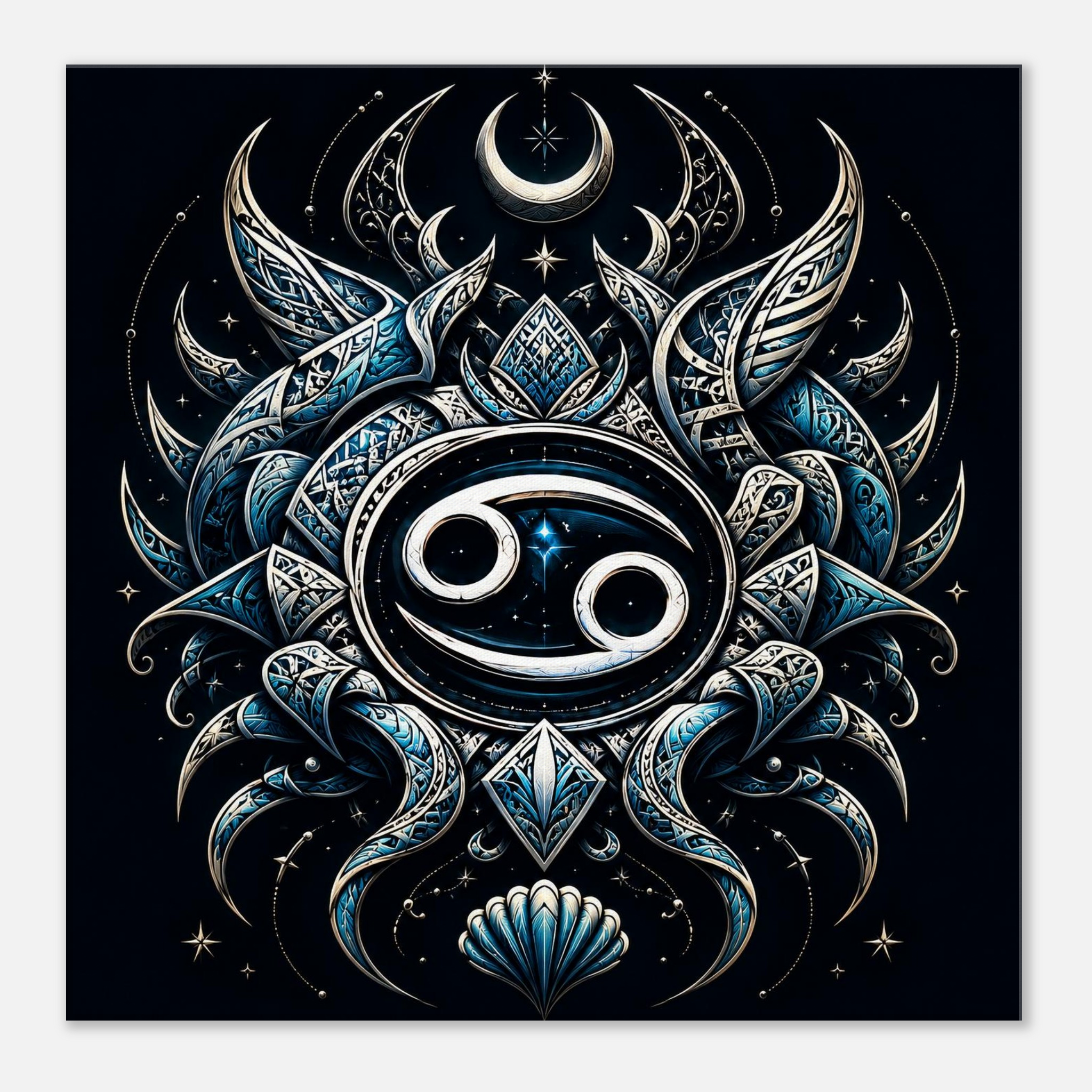 Obra decorativa zodiacal premium para interiores modernos inspirada en Cáncer