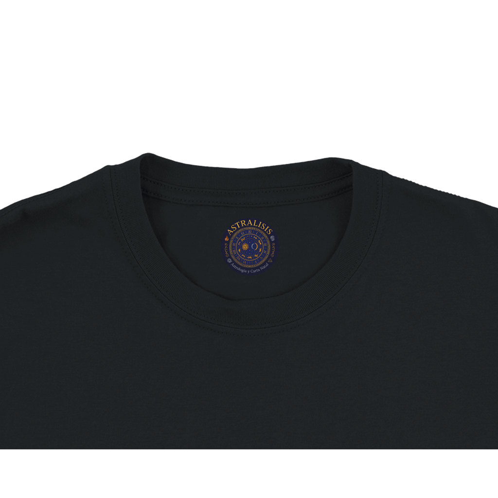 camiseta zodiacal negra diseño limpio aries