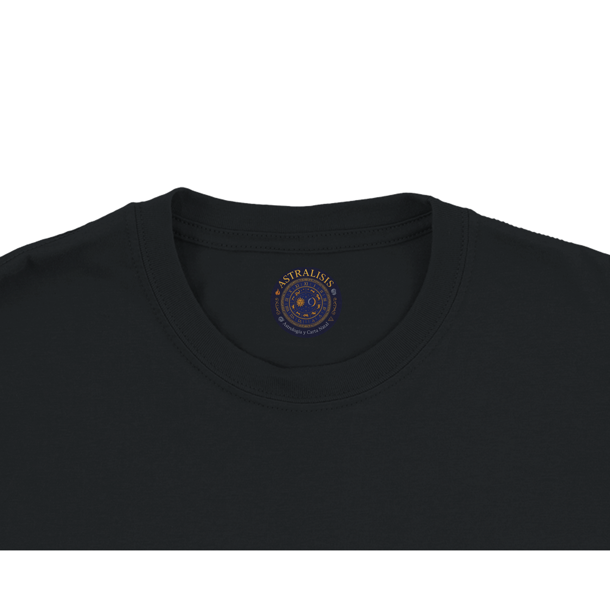 camiseta zodiacal negra diseño limpio aries