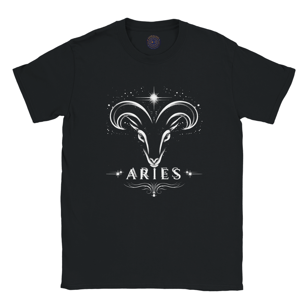 remera negra aries estilo moderno astrologia