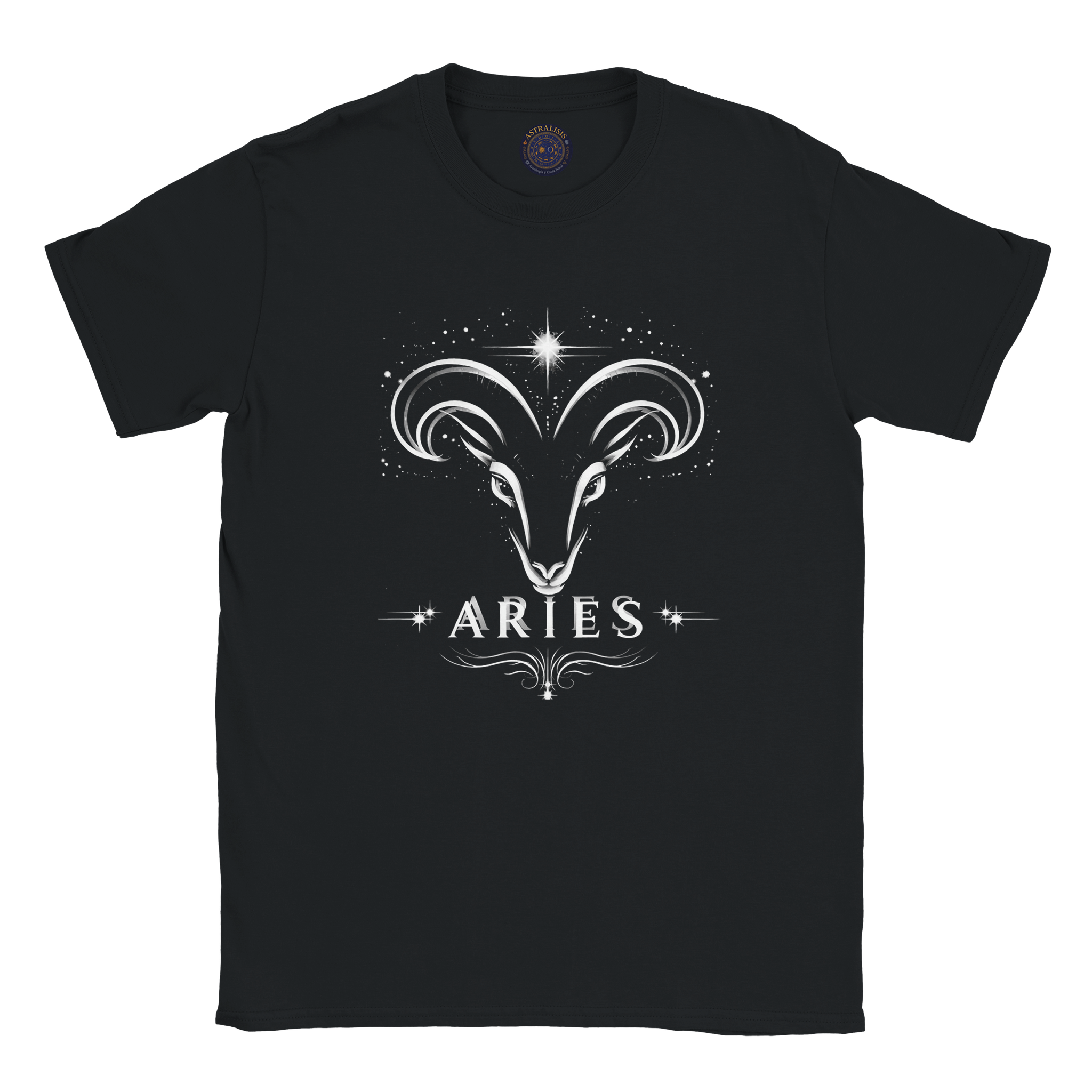 remera negra aries estilo moderno astrologia