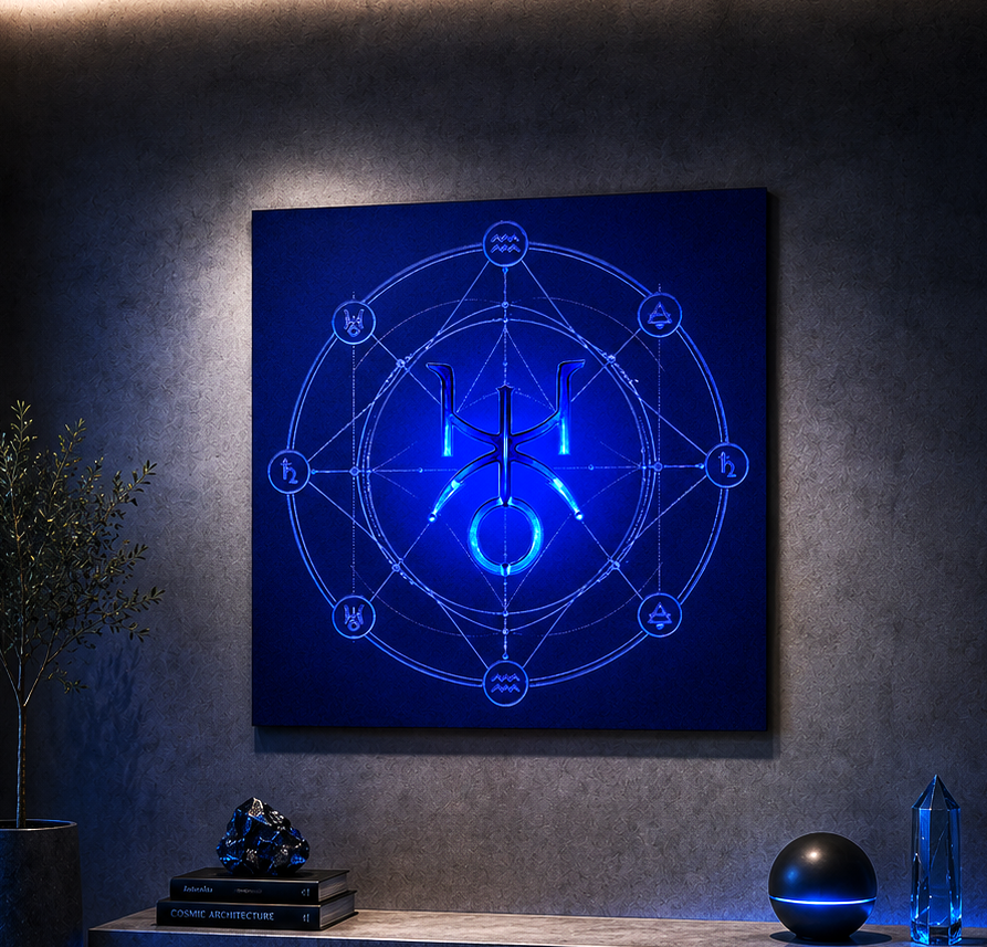 Canvas fine art Acuario decorando interior futurista elegante